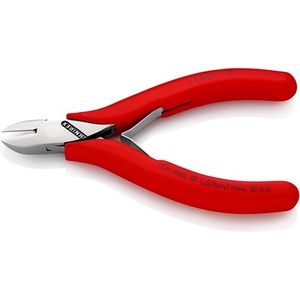 KNIPEX Electronic Side Cutters 115 mm Length Shape 0 Beveled <b>Edge</b> Mirror-Polished <b>Plastic</b> Coating for Paper Scissors - Product Image 4