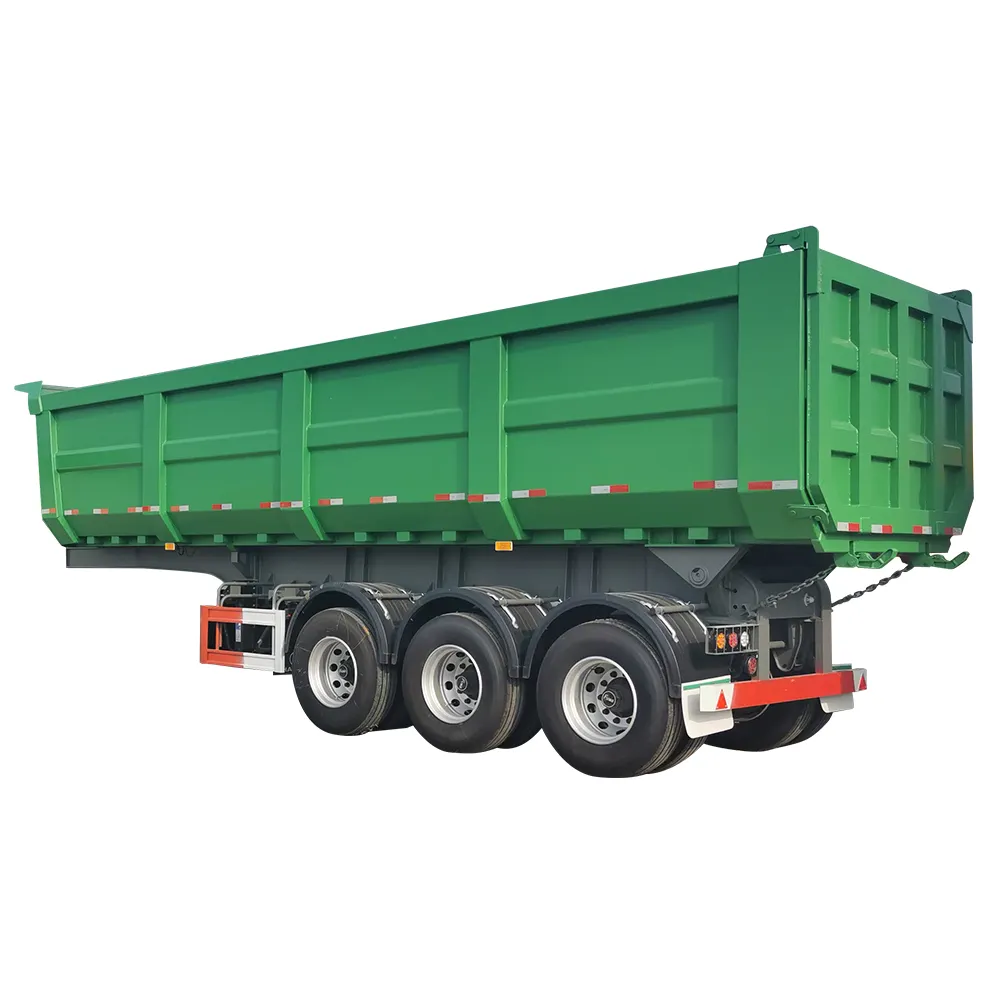 3 Axles Aluminum Tipper Semi Trailers Heavy Duty 60 Cubic Meter Tractor Hydraulic End Rear Tipper Dump Semi Trailer