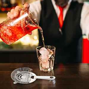 Haute vente or Rose deux broches en acier inoxydable Hawthrone Bar à Cocktails passoire professionnel barman Club fête outil - Product Image 2