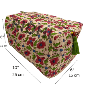 Sac utilitaire matelassé en coton avec fermeture éclair, grand format, écologique, style vintage, motif saumon, léger, réutilisable, imprimé sur mesure, pour maquillage - Product Image 2