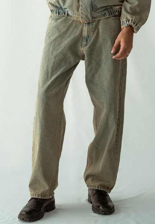 2024 New Style Men's Straight Denim Pants Jeans Men Baggy Loose Vintage Jeans with Side Pockets Pants