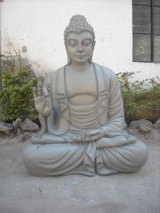 Statue de bouddha en fibre de verre légère pièce d'art intérieure/extérieure durable pour bureau à domicile et décor paysager modèle en résine grandeur nature - Product Image 2