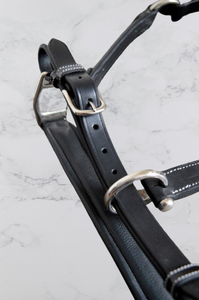 Halter anglais de qualité supérieure demi-muserolle en cuir de qualité supérieure amure équestre pour cheval prix de vente entier - Product Image 2