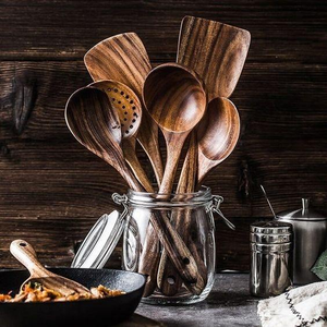Luxury Handmade Wooden <b>Kitchen</b> Spoons Premium Wood Utensil Set Made in India for Weddings by glowin fashion - Product Image 1