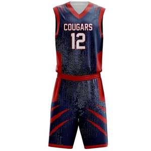 Ensemble d'uniformes de basketball personnalisables 100 % polyester, impression numérique, séchage rapide, respirant, grandes tailles, unisexe adulte, design de haute qualité - Product Image 2