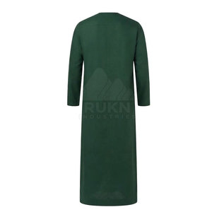 Premium Emirati Kandura <b>Men</b> Classic Arabic <b>Thobe</b> Collarless Design Tassel Detail Regular Fit Long Sleeve Traditional Cotton - Product Image 5