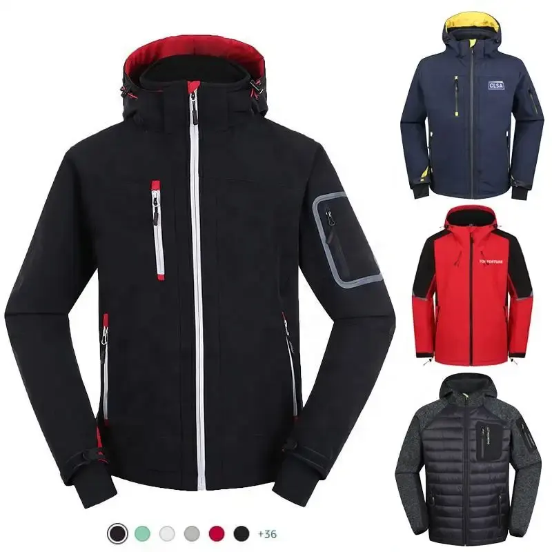 Oem Custom Outdoor Levering Mannen Windproof Softshell Windjack Capuchon Tactische Sport Waterdichte Fleece Softshell Jack