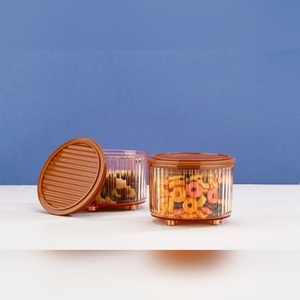 Stylish Aalok <b>plastic</b> dry fruit <b>container</b> 500g 2 compartment detachable <b>lid</b> multipurpose kitchen storage <b>container</b> - Product Image 4