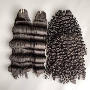 Extensiones de cabello humano vietnamita natural virgen 100% al por mayor, extensiones de cabello de tejido profundo suelto, alineación de cutícula, estilo ondulado - Product Image 4