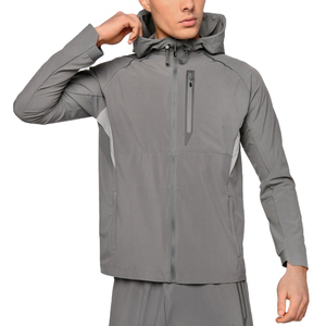 2025 chaqueta cortavientos y conjunto corto con cremallera chaqueta cortavientos con capucha de dos piezas pantalones de motorista Cargo correr deportes hombres - Product Image 1