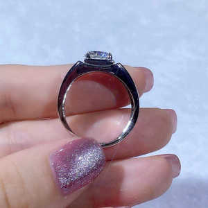 แหวนเพชรโมอิส2.00สำหรับงานแต่งงานแหวนหมั้นเงิน925สำหรับผู้ชาย - Product Image 3