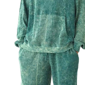 Pakistan Manufacture Breathable High Quality Best Design Men Acid Wash Tracksuits 100% Cotton Made Tracksuits - Product Image 5