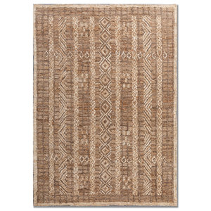 Classic Style Thyme Beige Brown Hand Knotted Jute Hemp <b>Rug</b> 9x12 Rectangle Geometric for Home for Living Hallway-PKJT-7004 - Product Image 1