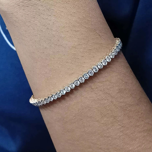 Bracelet Tennis Bracelet en argent sterling 925 avec pierres précieuses Cadeau d'anniversaire pour elle - Product Image 1