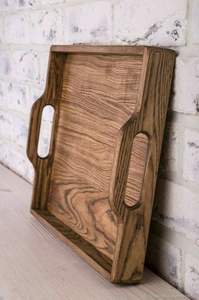 Plateau de service en bois de manguier et d'acacia flexible au design moderne décoratif pour la cuisine, le bureau et le petit-déjeuner, passe au lave-vaisselle - Product Image 2