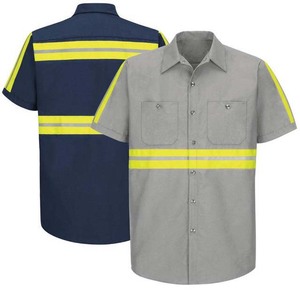 Reflective Stripes Hi Vis Workwear Construction Shirt with Customized Logo Short Sleeve High Visibility - Product Image 3