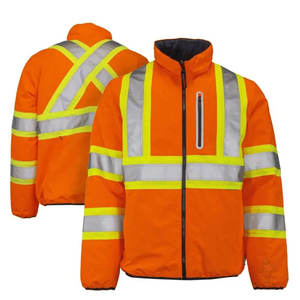 Chaquetas Impermeables de Alta Visibilidad Color Naranja, Cortavientos, Chaquetas de Seguridad con Cinta Reflectante, Ropa de Trabajo, Chaquetas Reflectantes - Product Image 1