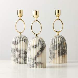 Minimal <b>Marble</b> <b>Candle</b> Holder Perfect For Clean Interior Styles Enhancing Rooms With Soft Atmospheric <b>Candle</b> Glow - Product Image 6