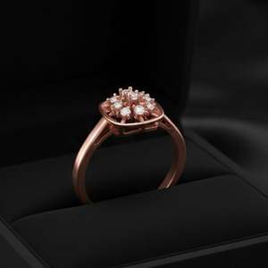 แหวนเพชรแท้ทำจากทองคำโรสโกลด์ 14k - Product Image 3