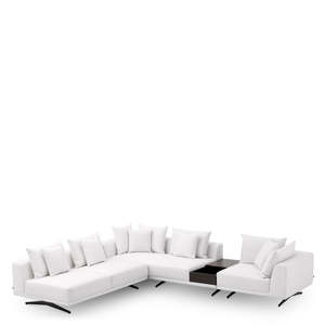 Avalon White Endless Extendable L-Shaped <b>Sofa</b> Convertible 3-Seater Living Room Furniture with Fabric <b>Sponge</b> Filling Stylish - Product Image 3