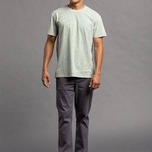 เสื้อยืดถักทรงโอเวอร์ไซส์สำหรับผู้ชาย ย้อมสีแบบ High Street Acid Wash ผ้าคอตตอน 100% เป็นมิตรกับสิ่งแวดล้อมและระบายอากาศได้ดี รับสกรีนโลโก้ตามแบบ - Product Image 3