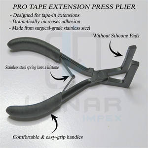Black Matte in Color Pro <b>Tape</b> in Extension Press Plier Made From <b>Surgical</b> Grade Stainless Steel With Free Custom Brand Labelling - Product Image 3