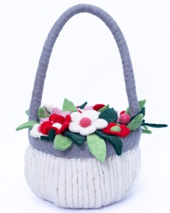Panier en laine feutre écologique fait à la main Organisateur de rangement élégant au toucher naturel pour la maison pour la décoration et le rangement - Product Image 1