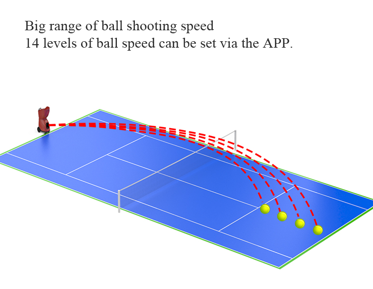 PUSUN PT9001 Tennis Ball Machine Portable Professional Automatic Launcher Tennis Training Equipment APP Control with Battery