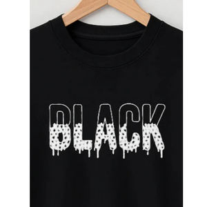 เสื้อยืดยูนิเซ็กซ์ ผ้าฝ้าย 100% พิมพ์ลายดิจิตอลตามสั่ง ด้านหน้าสีพื้น ผ้าเจอร์ซีย์อย่างดี 180 กรัม เสื้อยืดสีดำสำหรับผู้ชาย - Product Image 2