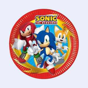 Platos de Papel de Sonic The Hedgehog de 23 cm, 6 Unidades, Platos Desechables para Fiestas - Product Image 1