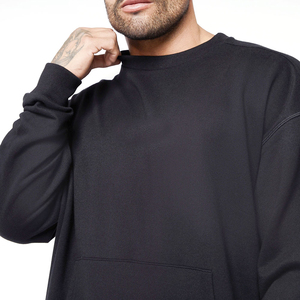 Sweat-shirt décontracté à manches longues pour hommes de meilleure qualité hiver chaud couleur unie pull nouveau Style Streetwear teint uni - Product Image 5