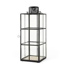 Lanterne en métal de longue durée verre noir extérieur Halloween lampe éclairage Spooky Web veilleuse bougie applique - Product Image 6