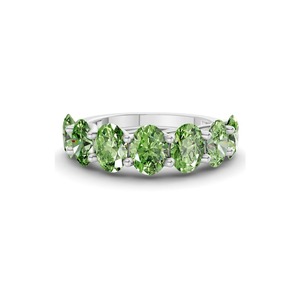 Simple Ocean <b>Green</b> Oval Band Lab Grown Diamond 1.00 Ct Tw 14K Solid Gold Ocean <b>Green</b> Color VS Clarity 7 Diamond Fresh Coastal - Product Image 2