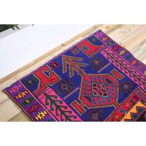 Tapis de 3,5 x 5,6 pieds, tapis turc vintage, tapis géométrique arc-en-ciel - Product Image 5