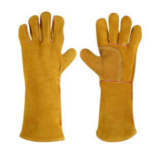 Guantes de Soldadura Reforzados de Cuero Vacuno de Alta Resistencia, Antivibración, con Puño de Seguridad, para Seguridad Industrial, Construcción y Barbacoa - Product Image 4