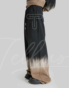 Pantalon de survêtement personnalisé pour hommes, pantalon de survêtement évasé empilé en polaire, pantalon à jambe droite, pantalon de survêtement vintage délavé à l'acide - Product Image 5