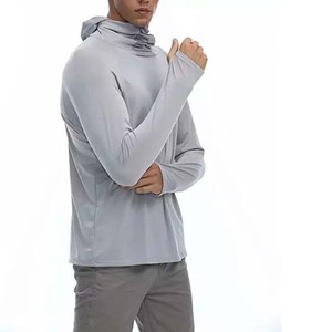 Chemises de pêche à manches longues pour hommes avec logo personnalisé, protection solaire, séchage rapide, avec masque, 100% coton polyester, sweats à capuche de pêche - Product Image 2
