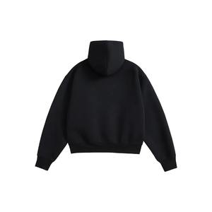 2000s mode coréenne sweats à capuche courts survêtement gris avec grande poche 100% coton ODM approvisionnement pour l'hiver - Product Image 4