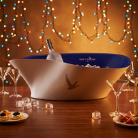 Seau à glace lumineux pour 4 bouteilles de champagne, transparent, pour restaurant et mariage, logo personnalisé, OEM personnalisé