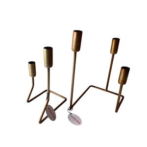 Bougeoir à 3 bâtons en métal pour décoration d'intérieur vintage, support de bougie conique pour Noël, matériel en fer - Product Image 4