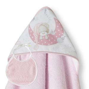 Rosa 1X1 MT. Mod. Toalla de Dibujos Animados con Estampado de Oso Durmiente, de Tela de Rizo, para Recién Nacidos, para Uso en el Baño - Product Image 1