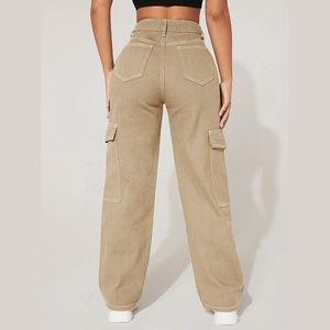 Pantalons cargo légers pour femmes, vente en gros, logo personnalisé, poche à rabat en nylon, pantalon droit à taille haute - Product Image 6