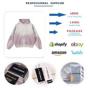 Haute qualité 360gsm lavage à l'acide soleil fané à capuche français éponge goutte épaule sweats à capuche personnalisés en gros unisexe Streetwear - Product Image 4