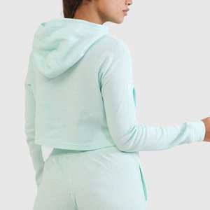 Sudaderas con capucha recortadas con logotipo frontal corto personalizado Calidad profesional Tallas grandes Top corto de invierno con capucha - Product Image 2