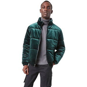 New Style 2025 Premium Quality Custom Men <b>Velvet</b> Wind Proof <b>Quilted</b> Solid Material Puffer Jackets for Men - Product Image 1