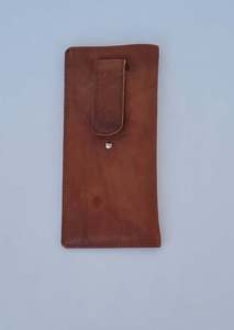 Protection optimale Pochette unique pour lunettes en cuir véritable marron Meilleure conception pour une protection optimale - Product Image 3