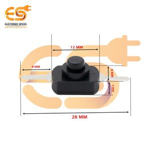 Black 8mm 1208YD 1A 30V SPST Self-Locking Tactile <b>Switch</b> with Metal Plate <b>Push</b> <b>Button</b> <b>Switches</b> - Product Image 1