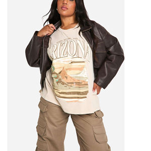 เสื้อยืดพิมพ์ลายพัฟเสื้อโอเวอร์ไซส์สำหรับผู้หญิงเสื้อยืดสตรีทแฟชั่นแนวสตรีทเสื้อยืดลำลองออกแบบโลโก้ได้ตามต้องการ - Product Image 6