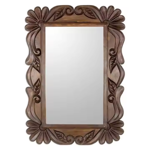 Panneau mural en bois (1 pièce simple) encadré rectangulaire (miroir mural antique par Azora Industries - Product Image 6
