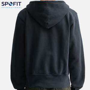 Style Vintage léger Logo personnalisé en détresse lavage à l'acide sweats à capuche surdimensionné Streetwear pull à capuche sweat pour hommes - Product Image 4